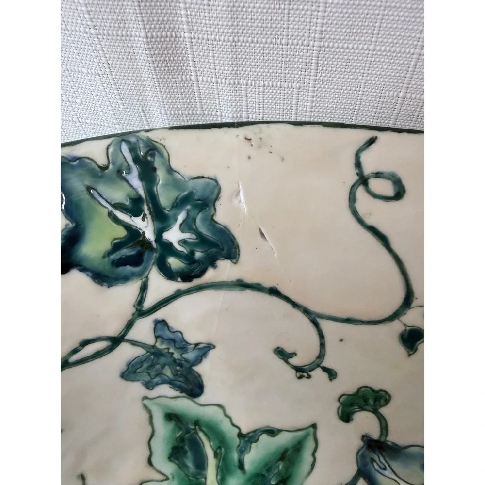Large Vintage Chinese Ivy Floral Bowl Oklahoma Importing‎ Co 12